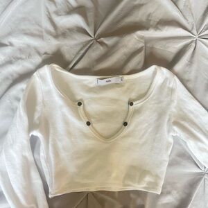 White Ribbed Crop Top